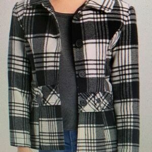 Plaid Kids Jacket - Black and White